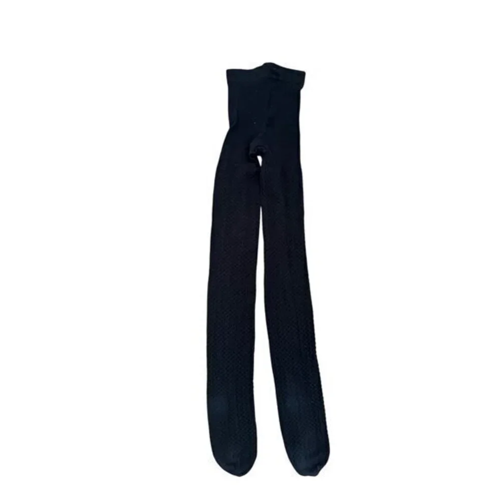 H&M Girls Black Textured Tights Size 12-14A